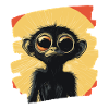 Spinnenaffe Retro