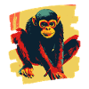 Singe araignée rétro