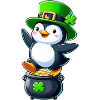 Saint-Patrick Pingouin Cylindre Trèfle