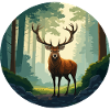Rotwild im Wald