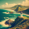 retro image of Cape Rainga