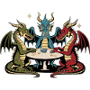 Dragons playing cards