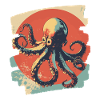 Pieuvre Octopus Rétro