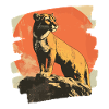 Lion from mountain Retro