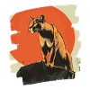 Lion from mountain Retro