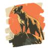 Lion from mountain Retro