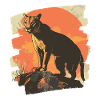 Lion from mountain Retro