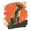 Lion from mountain Retro