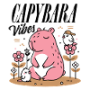 Relaxed capybara with friends