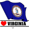 Drapeau Virginie coeur VIRGINIA