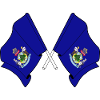 Two Flags Crossed Maine
