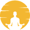Meditative silhouette with sun circles