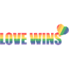 Bunter Regenbogen Herz mit Liebesbotschaft