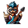 Cat Rock and Roll Guitarist