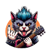 Cat Rock and Roll Guitarist