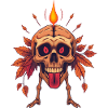 Skull with candle