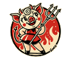 Evil piggy demon from hell