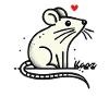 Cute loving mouse with heart