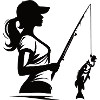 Cool Angler Silhouette Design f