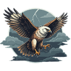 Goshawk and storm clouds