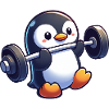 Cute Penguin Barbell Fitness Cartoon