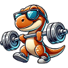 T-Rex Barbell Training Cartoon Sunglasses