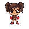Dessin animé de boxe fille
