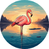 Flamingo at sunrise