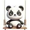 Cute Panda Swing Cartoon