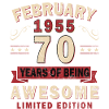 February 1955 70 Birthday