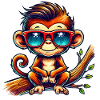 affe sonnenbrille comic