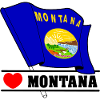 Drapeau Montana coeur MONTANA