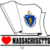 Flag Massachusetts heart MASSACHUSETTS