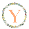 Y Monogram, Flower Wreath, Personalizable