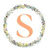 S Monogram, Flower Wreath, Personalizable