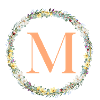 M Monogram, Flower Wreath, Personalizable