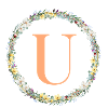U Monogram, Flower Wreath, Personalizable