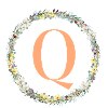 Q Monogram, Flower Wreath, Personalizable