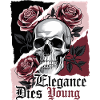 Elegance Dies Young Gothic Skull Rose