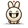 Funny bunny with big smile
