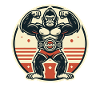 Starker Gorilla mit Champion-Gürtel