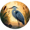 Blue Heron by Backlight