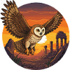 Owl at sunset