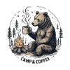 Camping Camper Coffee Campfire Bear Campsite