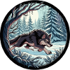Wolf in snow forest