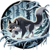 Wolf im eisigen Wald