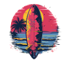 Planche de surf Synthwave