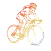 Retro Radfahrerin Line Art