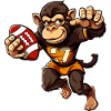 Monkey Rugby Player