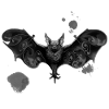 Ornamentfledermaus Schwarz farbflecken